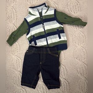 3-piece set (vest + long-sleeve onesie + pants) | 3-month | Carter’s